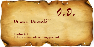 Orosz Dezső névjegykártya